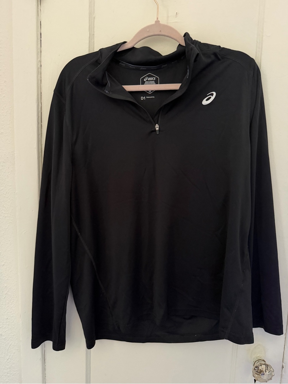 ASICS Black 1/4 Zip Performance Pullover Jacket